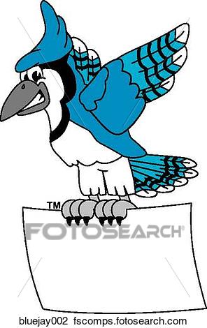 296x470 Clip Art Of Blue Jay With Sign Bluejay002