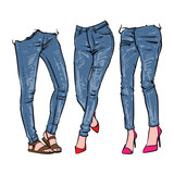 160x160 Drawing Blue Jeans Vector Illustration Outline, Men's Jeans Clip