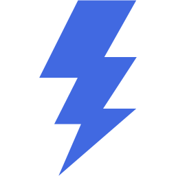 256x256 Royal Blue Lightning Bolt Icon