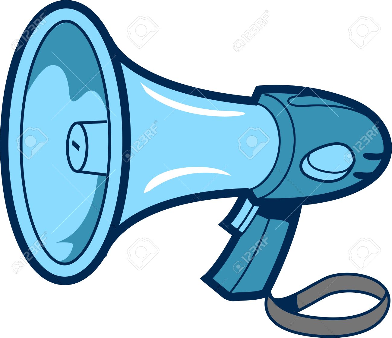 1300x1119 Cartoon Spot Illustration Of A Bullhorn Royalty Free Cliparts