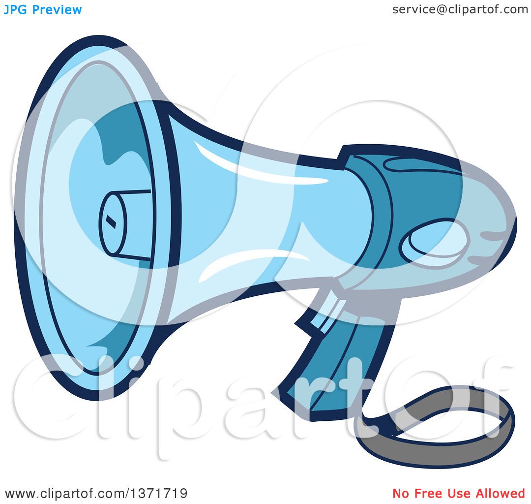 Blue Megaphone Clipart Free download on ClipArtMag