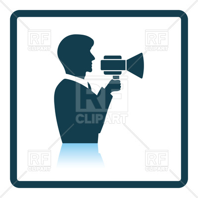 400x400 Icon Of Man With Mouthpiece Royalty Free Vector Clip Art Image