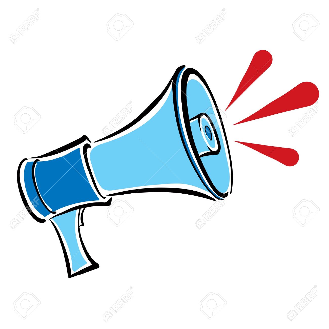 Blue Megaphone Clipart Free download on ClipArtMag