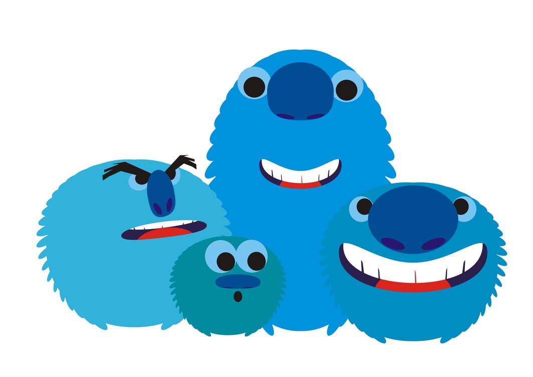 1063x752 Blue Monsters By Mouarte