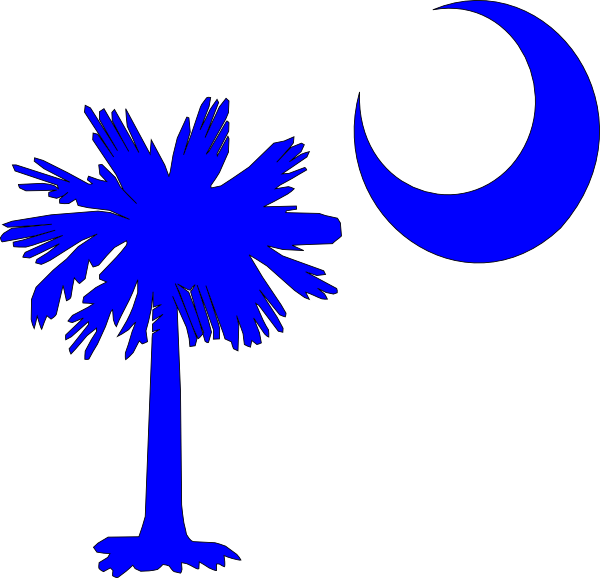 600x578 Sc Palmetto Tree Blue Right Side Moon Clip Art