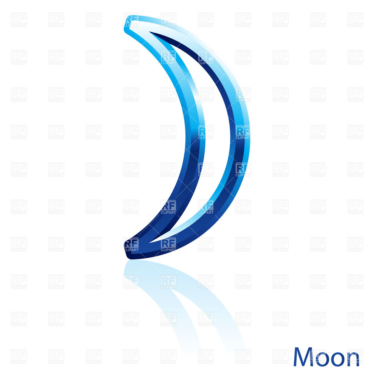 1200x1200 Shiny Blue Moon Sign On White Background Royalty Free Vector Clip