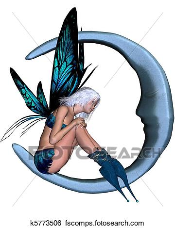 360x470 Stock Illustration Of Silver Blue Moon Fairy