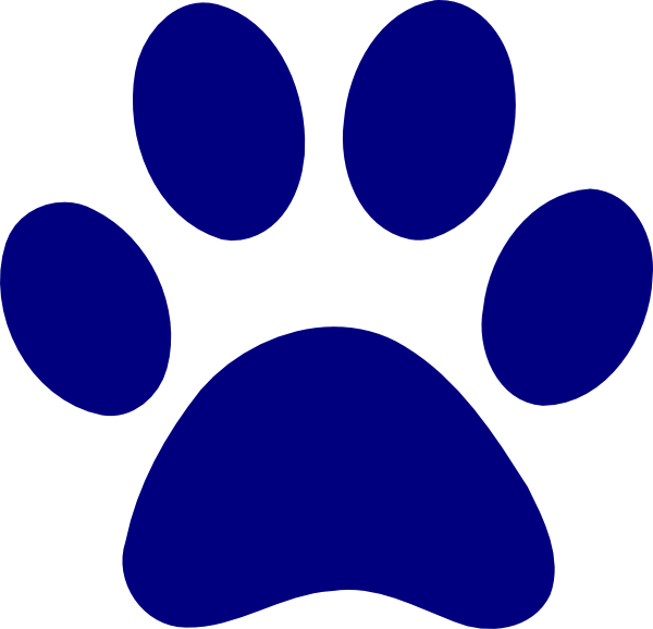 600x578 Dark Blue Paw Print Clip Art