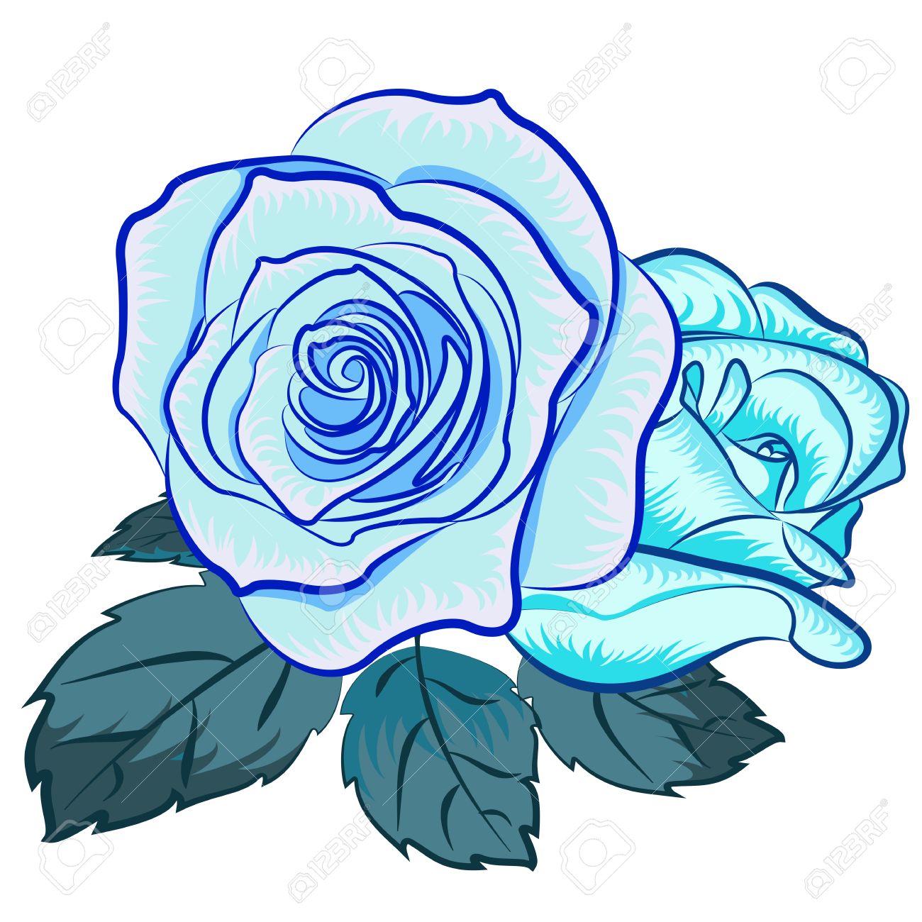 1300x1300 Blue Rose Clipart Vector