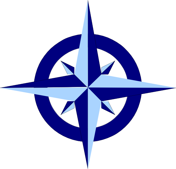 600x577 Blue Compass Rose Clip Art