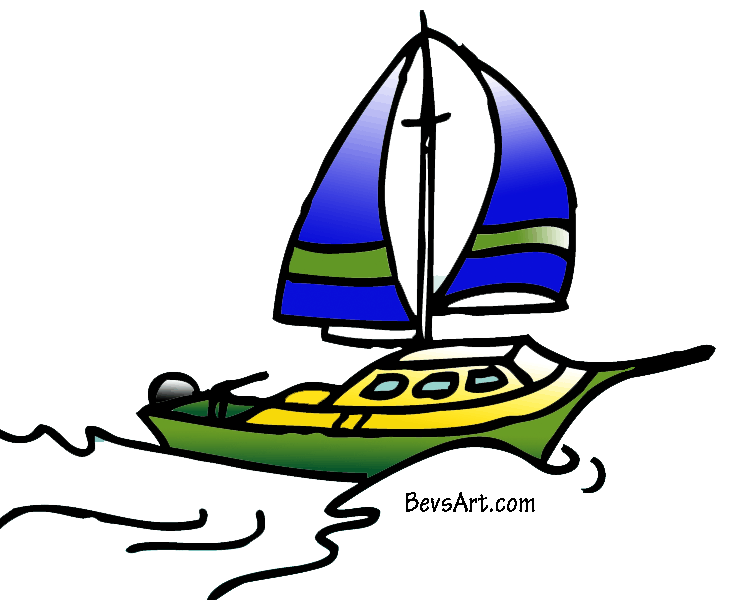 729x600 Free Blue Sailboat Clipart Image