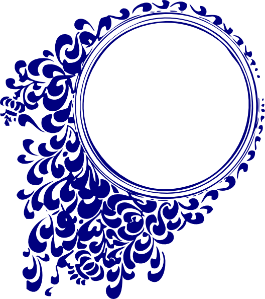 528x594 Royal Blue Wedding Scroll Clip Art