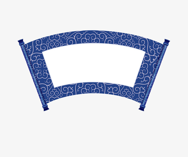 650x546 The Unfolded Blue Scroll, Chinese Style, Retro, The Scroll Marked