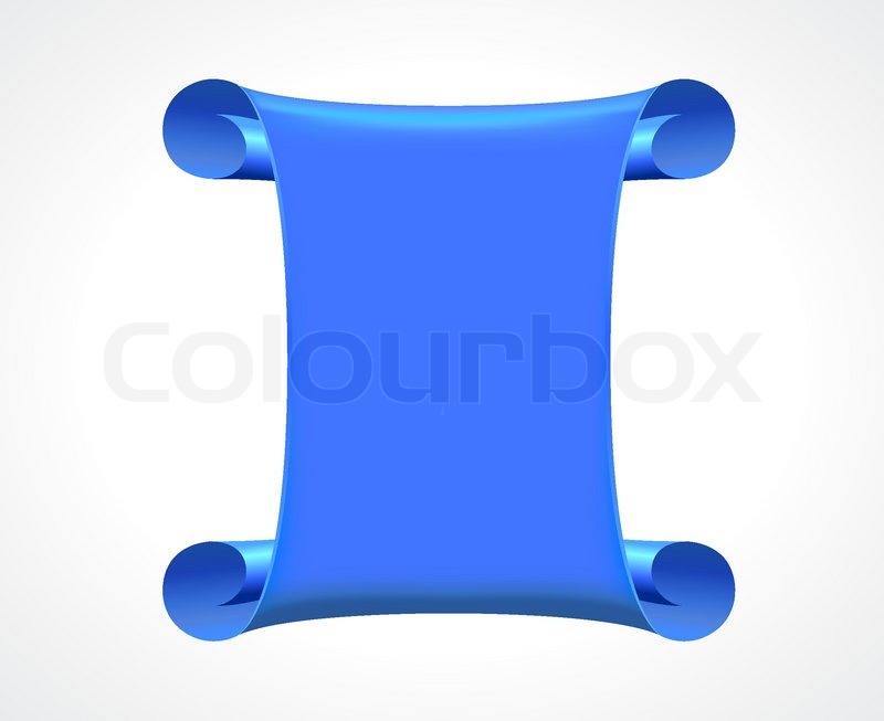 800x653 Blue Scroll Banner On White Gray Background Stock Vector Colourbox