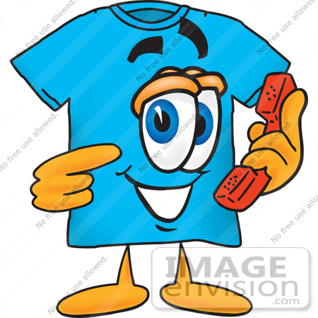 450x450 Clip Art Graphic Of A Blue Short Sleeved T Shirt Character Holding