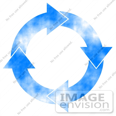 450x450 Four Arrows Moving Clockwise In A Circle With A Blue Sky Pattern