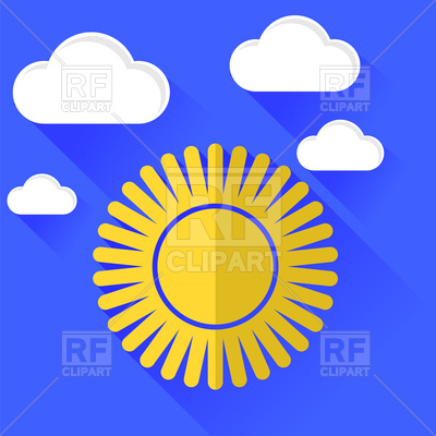 400x400 Sun Icon On Blue Sky Background Royalty Free Vector Clip Art Image