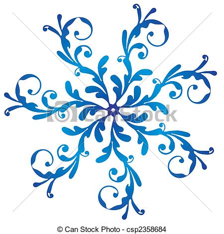 450x470 Fancy Snowflake Clipart