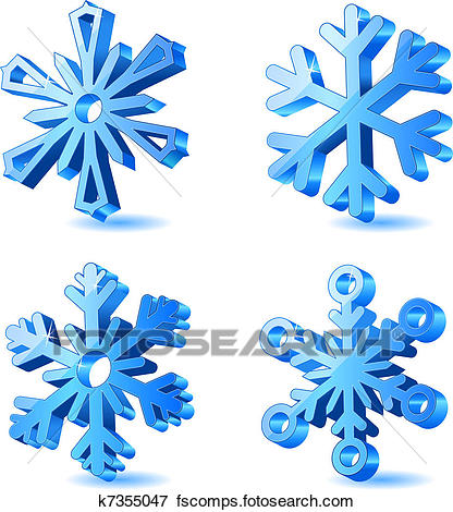 416x470 Clip Art Of Vector Christmas 3d Snowflake Icons K7355047