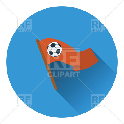 400x400 Football Fans Waving Flag With Soccer Ball Icon Royalty Free