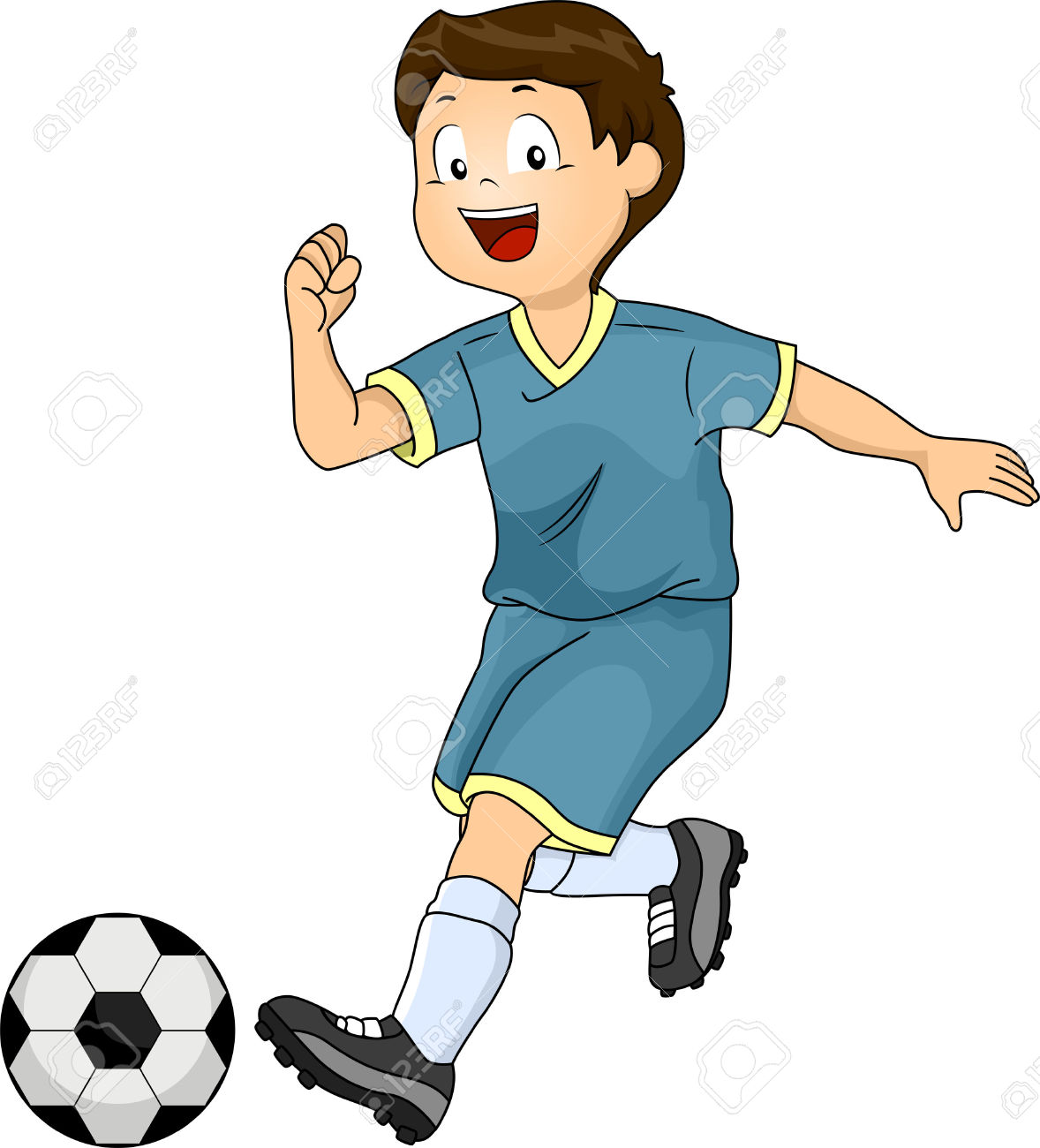 1178x1300 Boy Shooting A Soccer Ball Clipart