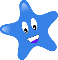 194x200 Free Small Happy Blue Star Clip Art