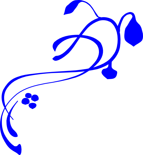 552x598 Blue Swirl Vine Clip Art