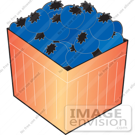 450x450 Clipart Of A Basket Of Ripe Blueberries