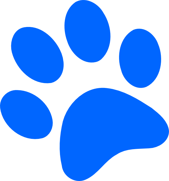 558x597 Blue Paw Print Clip Art