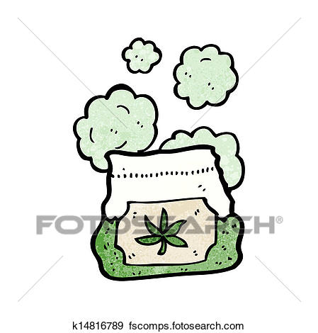 449x470 Clip Art Of Cartoon Bag Of Weed K14816789