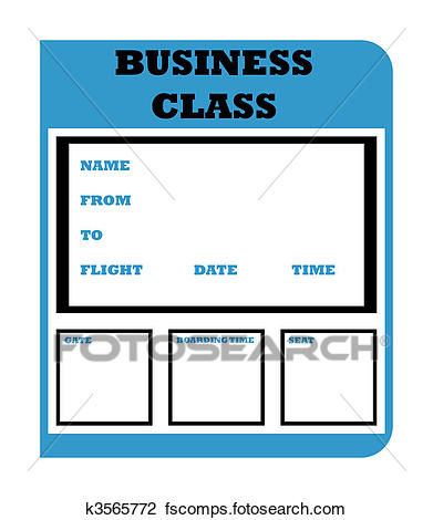 391x470 Clip Art Of Business Class Boarding Pass K3565772