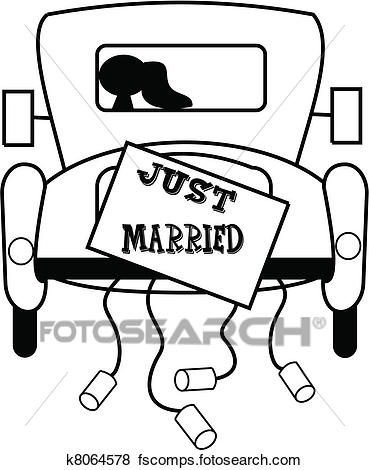 369x470 Clip Art Of Just Married K8064578