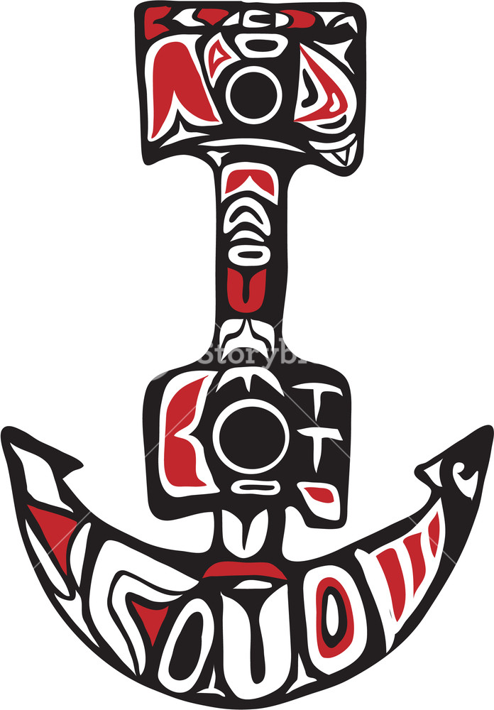 696x1000 Northwest Coast Art Style Illustration Of A Boat Anchor Set