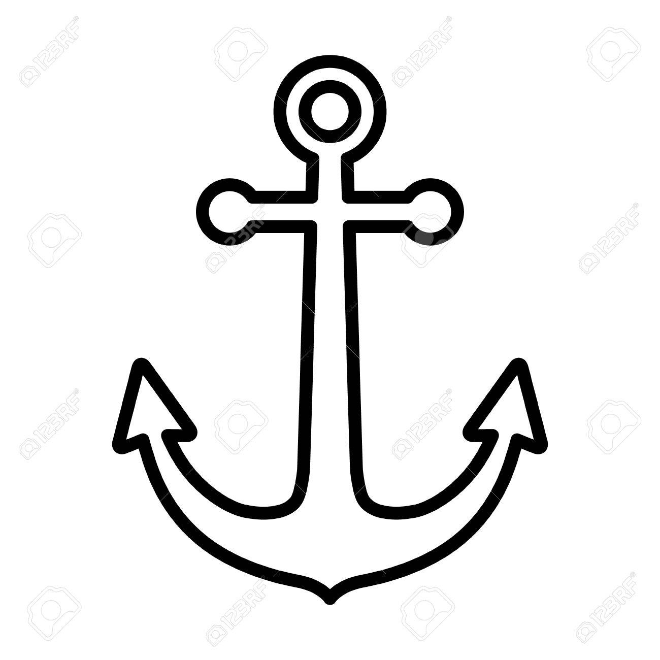 1300x1300 Ship Anchor Or Boat Anchor Line Art Icon For Apps And Websites