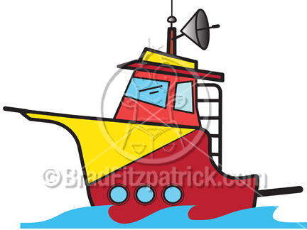 432x324 Cartoon Charter Boat Clipart Picture Royalty Free Fishing Boat