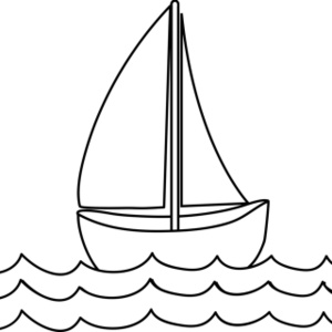 300x300 Free Black And White Boat Clipart