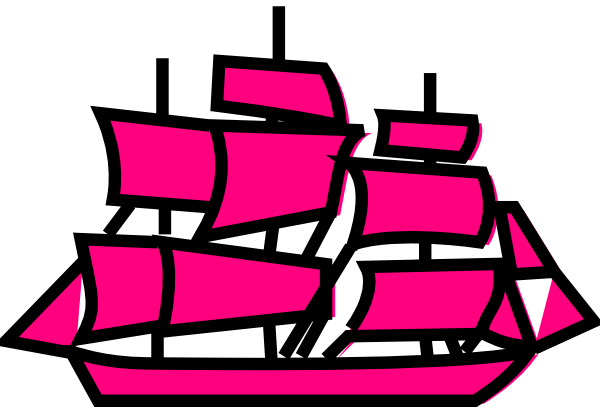 600x407 Pink Boat Clip Art