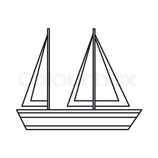 320x320 Motor Speed Boat Icon. Outline Illustration Of Boat Vector Icon