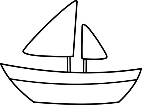 600x442 Sailing Boat Clipart Coloring Page