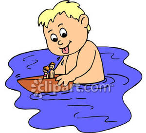300x273 Child Playing With A Toy Boat In Water