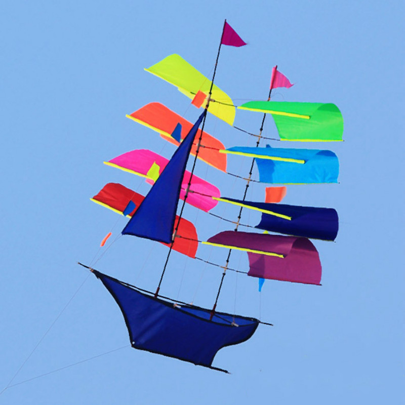 800x800 Stereo Sailing Boat Kite Flying Colorful Single Line Kite Outdoor