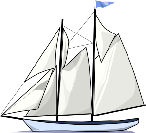 300x274 Boat Sail Sideways Clip Art