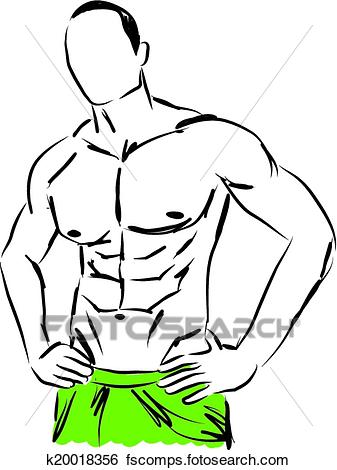 337x470 Clip Art Of Work Out Man Body Fitness Illustrat K20018356