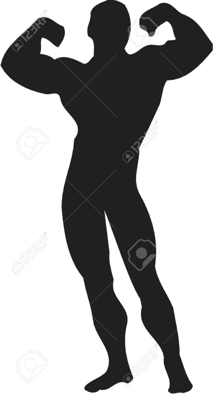 705x1300 Bodybuilder Clip Art Black And White Cliparts