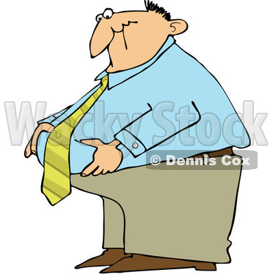 400x400 Free (Rf) Clipart Illustration Of A Fat Businessman Standing