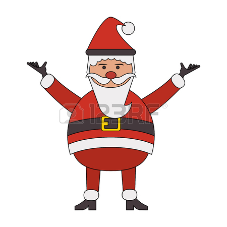 450x450 Red Shading Silhouette Cartoon Half Body Fat Santa Claus Modern
