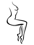 113x150 Part Of Slim Female Body, Outline Royalty Free Vector Clip Art