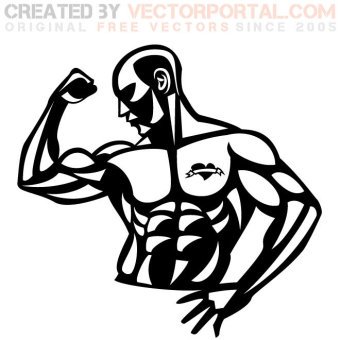 340x340 Bodybuilder Free Logo Free Vector 123freevectors