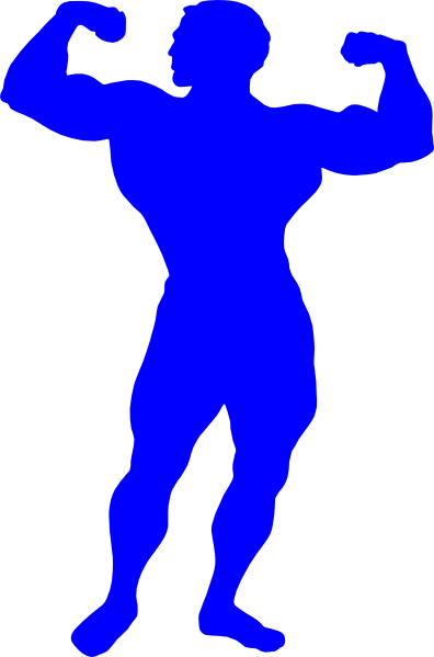 396x599 Bodybuilder Blue Clip Art