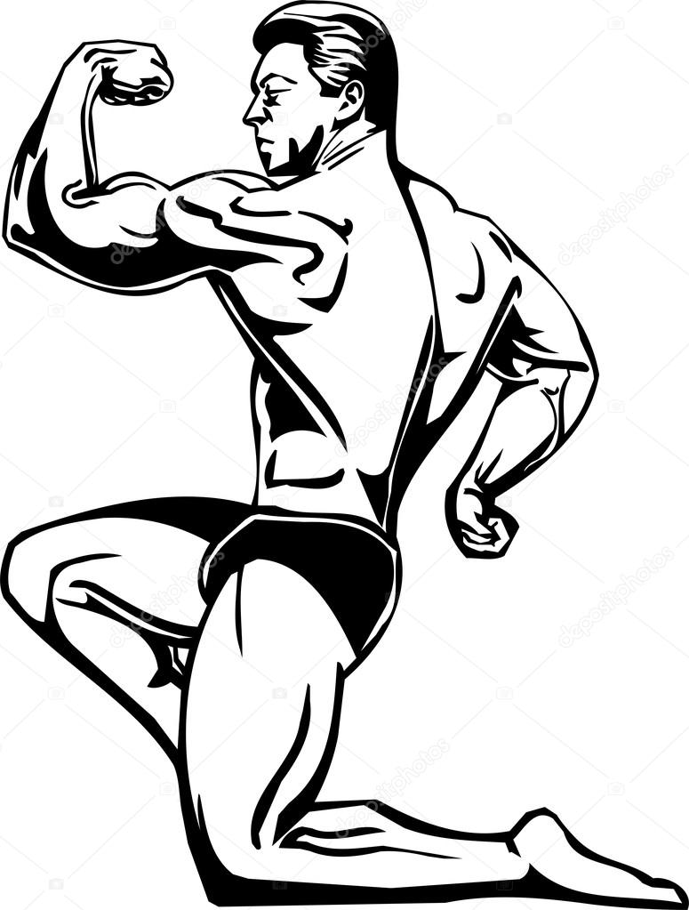 775x1023 Bodybuilder Clip Art Black And White Cliparts